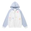 Striped Hoodie with Colorful Star Print