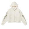 Cropped Zip-Up Hip-Hop Trendy Hoodie