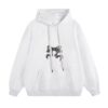 Grey Hoodie with Black Lace Bow Graphic