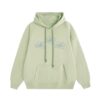 Minimal Floral Print Green Hoodie