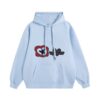 Polka Dot Print Light Blue Hoodie