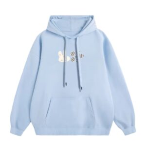 Creative Minimalist Light Blue Hoodie